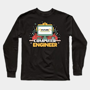 Computer Engineer Future Loading Retro Computer Gift Long Sleeve T-Shirt